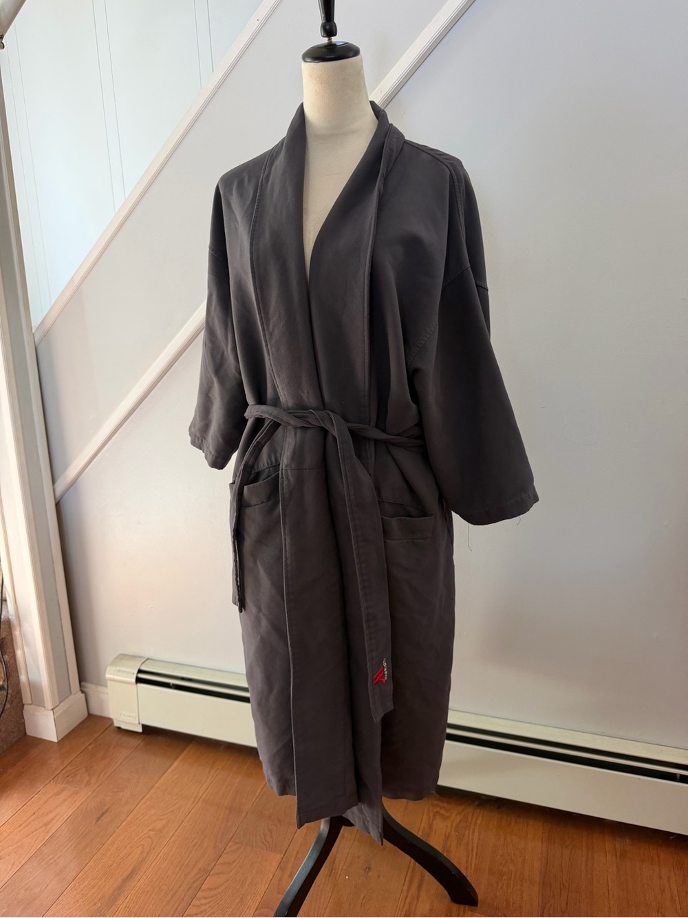 VTG Marriott Hotel Spa Robe Gray Kimono Bathrobe Belted Pockets Unisex One Size